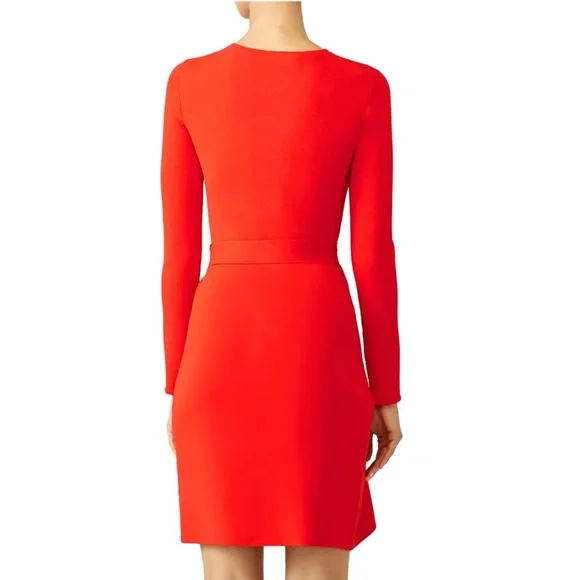Diane Von Furstenberg Red/Coral Knit Wrap Dress - Picture 3 of 9